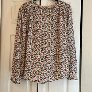 LOFT long sleeve floral blouse